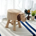 Small solid pine wood step stool wooden chair children cute animal shape chic wooden stool